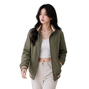 women39s oversized bomber jacket  casual full sleeve zip-up jacket  lightweight stand collar regular fit outerwear with pockets