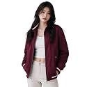 Women's Oversized Bomber Jacket | Casual Full Sleeve Zip-Up Jacket | Lightweight Stand Collar Regular Fit Outerwear with Pockets