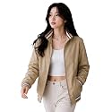 Women's Oversized Bomber Jacket | Casual Full Sleeve Zip-Up Jacket | Lightweight Stand Collar Regular Fit Outerwear with Pockets
