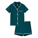 Mommy and Me Pajamas Set Viscose from Bamboo Women Pjs Soft Short Sleeve Tops Shorts Kids Button Down Sleepwear