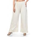 Women39s Palazzo Pants with Floral Embroidery Elastic