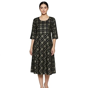 Womens Pink Floral Printed Midi Dress 3