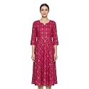Women39s Pink Floral Printed Midi Dress 34