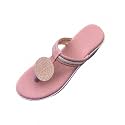 Women39s Pink Rhinestone Embellished Toe Ring Flat