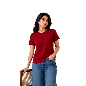 Womens Plain Cotton T-Shirt