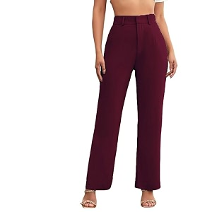 Womens Poly Cotton Trousers Pants Relaxed Fit