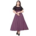 Women39s Poly Crepe Round Neck Plain Gown