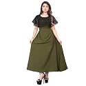 Women39s Poly Crepe Round Neck Plain Gown