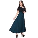 Women39s Poly Crepe Round Neck Plain Gown