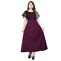 Women39s Poly Crepe Round Neck Plain Gown