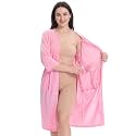 Women's Post Surgery Robe with Drain Pockets Mastectomy Recovery Robe Front Zipper Hospital Gown Pajamas Gift