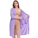 Women's Post Surgery Robe with Drain Pockets Mastectomy Recovery Robe Front Zipper Hospital Gown Pajamas Gift