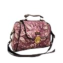 Women’s Cotton Printed Vegan Leather Satchel | Medium Top Handle Handbag with Lock Closure | Spacious Crossbody Sling Bag | Elegant Ladies Purse | Gift for Teenagers