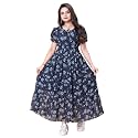 Women39s Printed Georgette Regular Fit Round Neck
