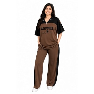 Womens Printed Night Suit Set Half