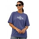 Women39s Printed Oversized T-Shirt with Half Sleeves