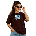 Women39s Printed Oversized T-Shirt with Half Sleeves