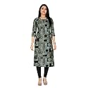 Women39s Printed Poly Crepe Straight Kurti 