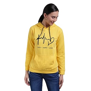 Womens Printed Sweatshirt with Hoodie- Abstract Print-Stylish