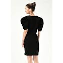 Women39s Puff Sleeve V-Neck Bodycon Casual Mini