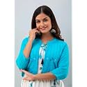 Women's Pure Cotton Anarkali Gown Kurta with Floral Print &amp; Embroidered Jacket | Ethnic Long Dress for Women | Festive Cotton Kurti Set