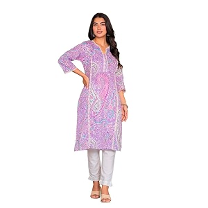 Womens Pure Cotton Floral Printe Straight Single