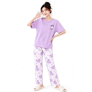 Womens Pure Cotton Nightwear Set - Cute