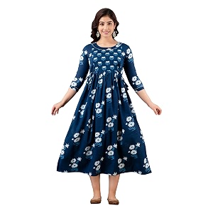Womens Pure Cotton Printed Maternity Gown Maternity