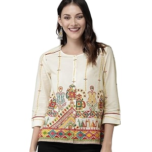 Womens Pure Cotton Printed Regular Sleeves Casual
