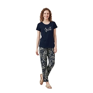Womens Pure Cotton Printed Night Suit