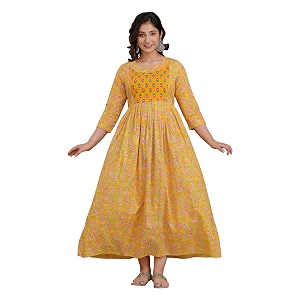 Womens Pure Cotton Printed Maternity Gown Maternity