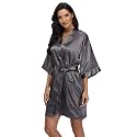 Women39s Pure Short Silky Robes Bridesmaid Bride