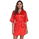 Women39s Pure Short Silky Robes Bridesmaid Bride