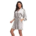 Women39s Pure Short Silky Robes Bridesmaid Bride