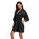Womens Pure Short Silky Robes Bridesmaid Bride
