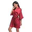 Women39s Pure Short Silky Robes Bridesmaid Bride