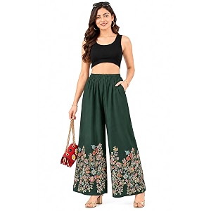 Womens Rayon Bird Flower Print Loose fit