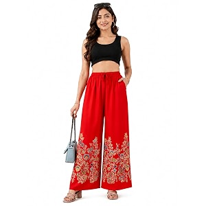 Womens Rayon Bird Flower Print Loose fit