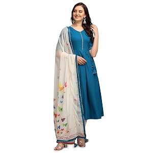 Womens Rayon Blend Anarkali Kurta with Digital