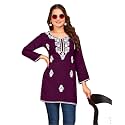 Women39s Rayon Chikankari Embroidered Short Kurti 