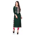Women39s Rayon Embroidered Straight Kurti Under 499
