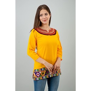 Womens Rayon Embroidery Work Short Top