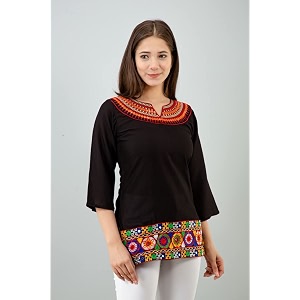 Womens Rayon Embroidery Work Short Top