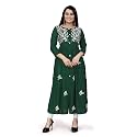 Women39s Rayon Flared Embroidery Kurti Under 599