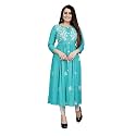 Women39s Rayon Flared Embroidery Kurti Under 599