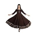 Women39s Rayon Golden Flroal Printed Anarkali Kurti