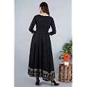 Women39s Rayon Golden Flroal Printed Anarkali Kurti