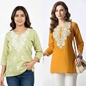 Women39s Rayon Kashmiri Embroidered Short Kurti 