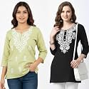 Women39s Rayon Kashmiri Embroidered Short Kurti 
