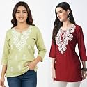 Women39s Rayon Kashmiri Embroidered Short Kurti 
